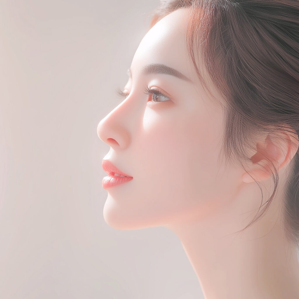 優しい鼻整形をした女性のイメージ