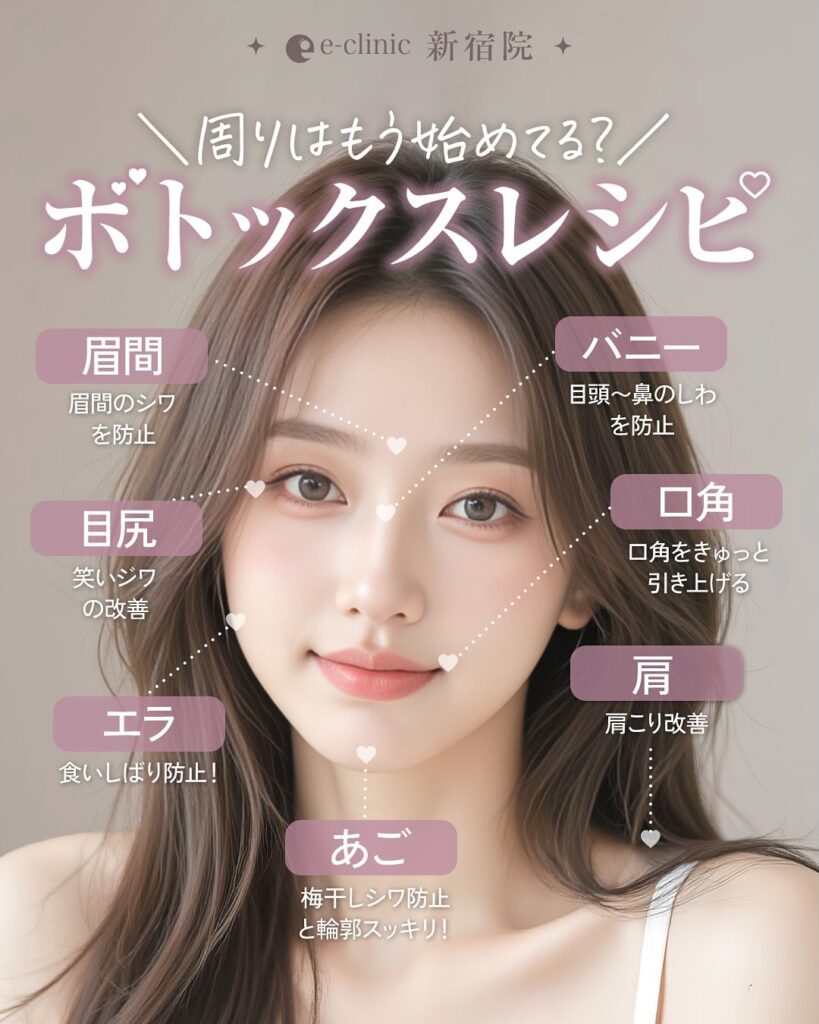ボトックスの注入場所の説明