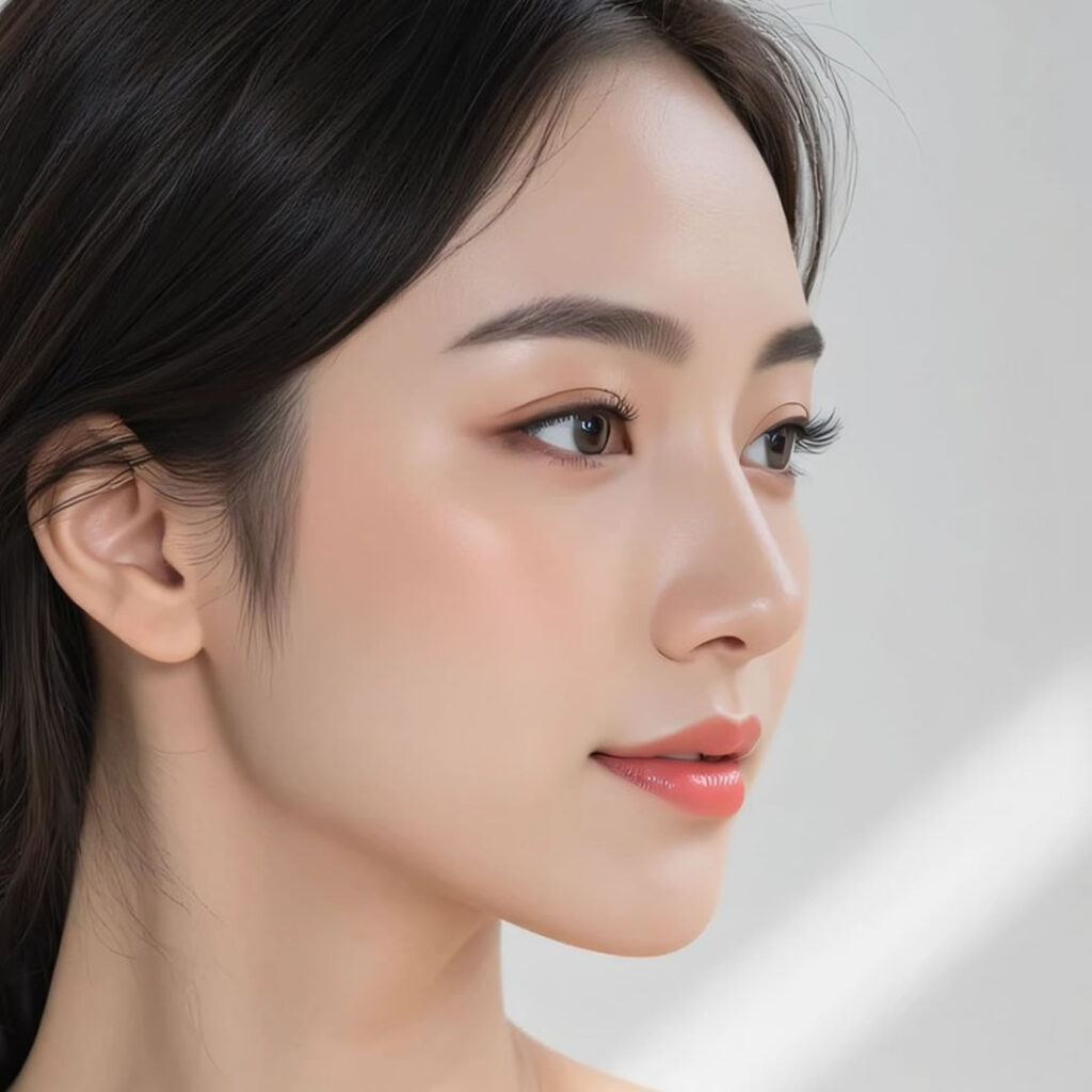 前頭筋が綺麗な女性