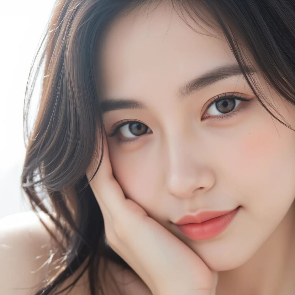 切らない外側人中短縮をした女性のイメージ